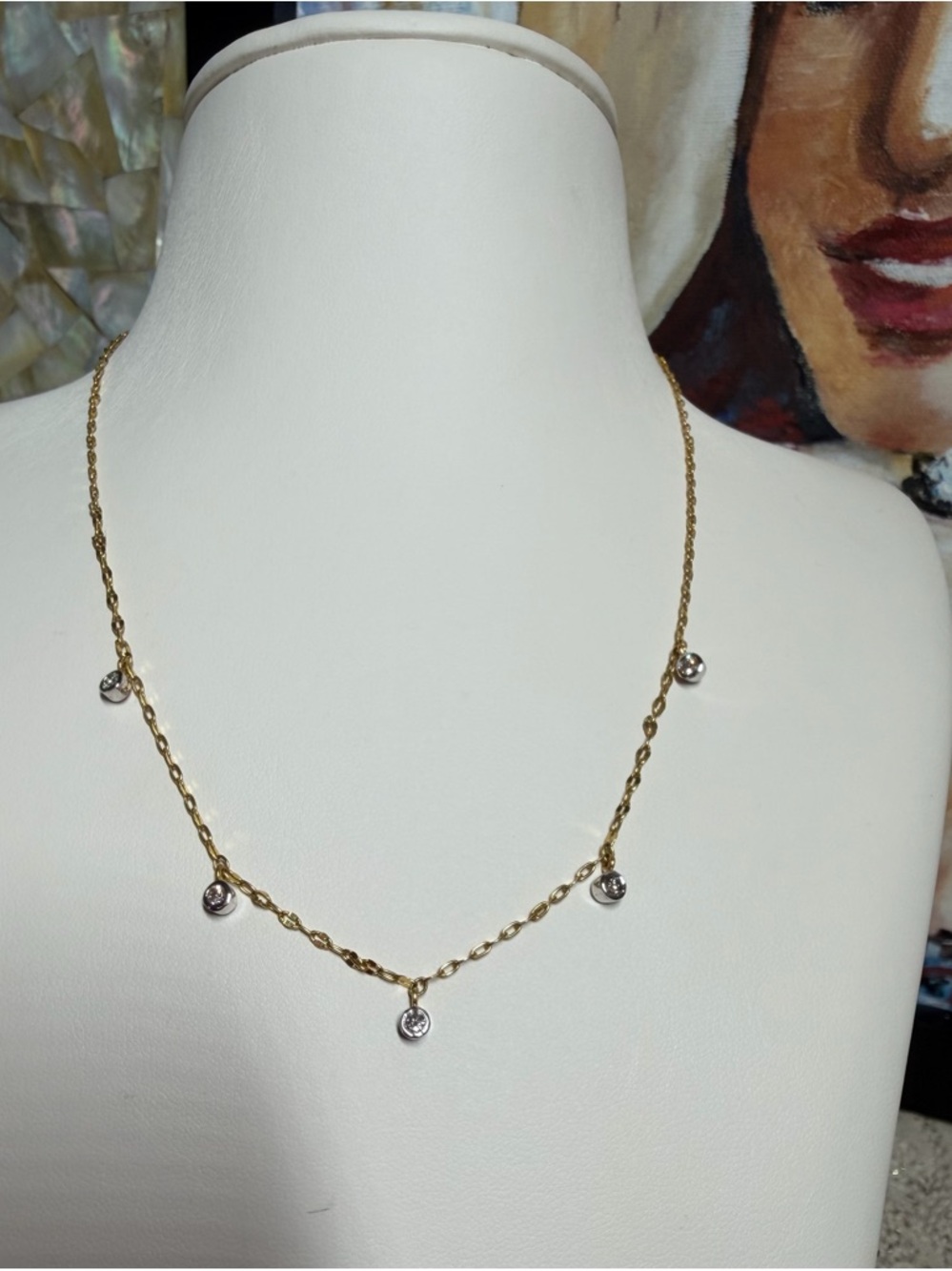 18k diamond gold chain